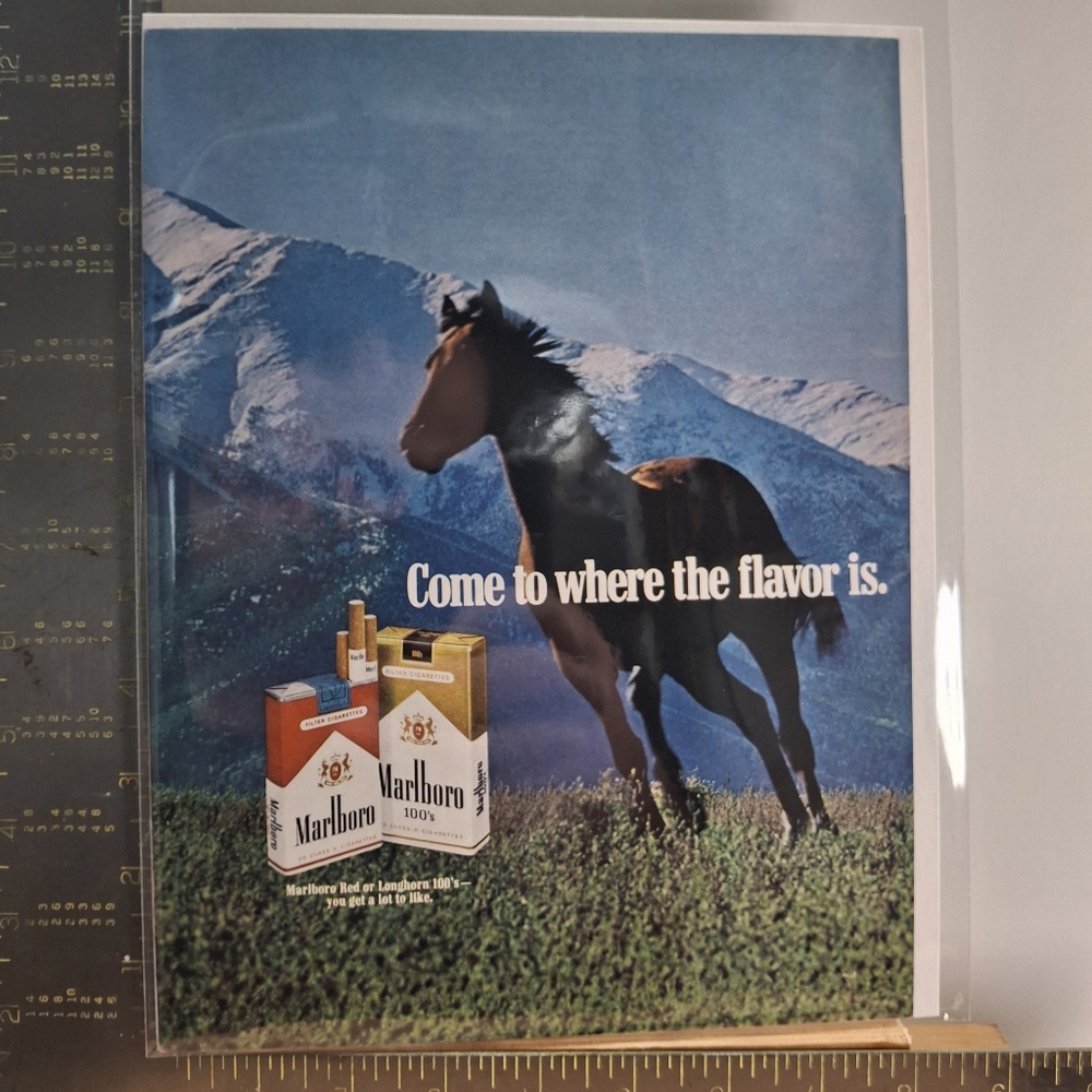 Vintage Marlboro - Dual Page - Magazine Advertising Print